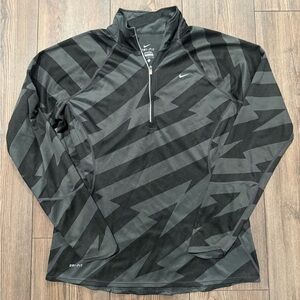 Nike Black & Dark Gray Dri-FIT Quarter-Zip Pullover Jacket